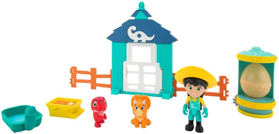 Bambole, playset e giocattoli Dino Ranch playset Capanno delle Uova, Incubatoio con Luci