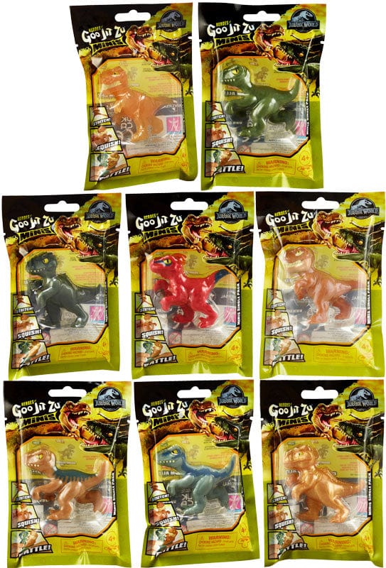 Action figure Goo Jit Zu Jurassic World Mini Dinosauri Allungabili