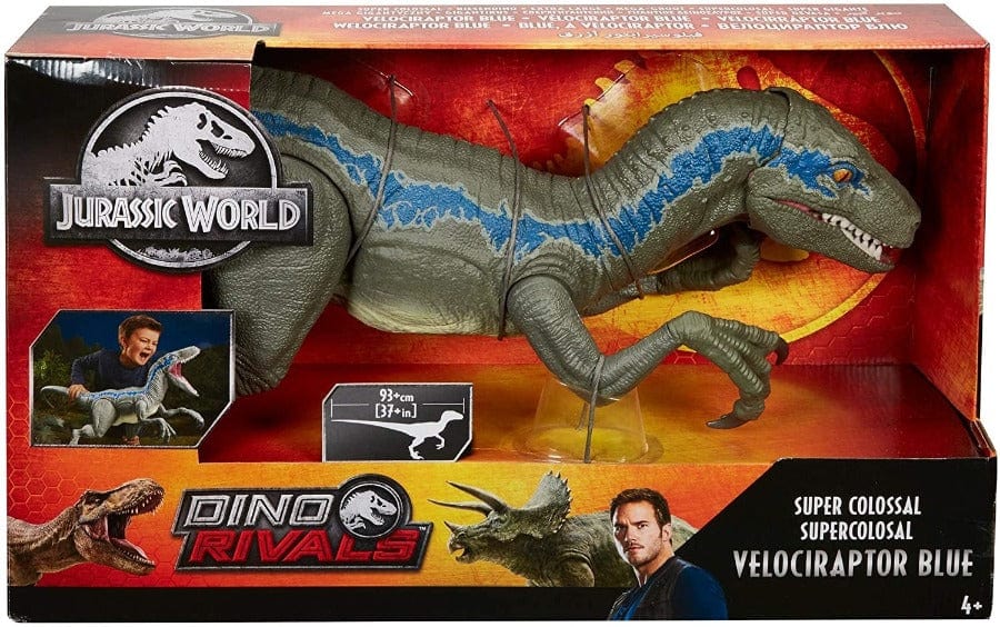 dinosauri Dinosauro Gigante Jurassic World, Velociraptor Blu Articolato