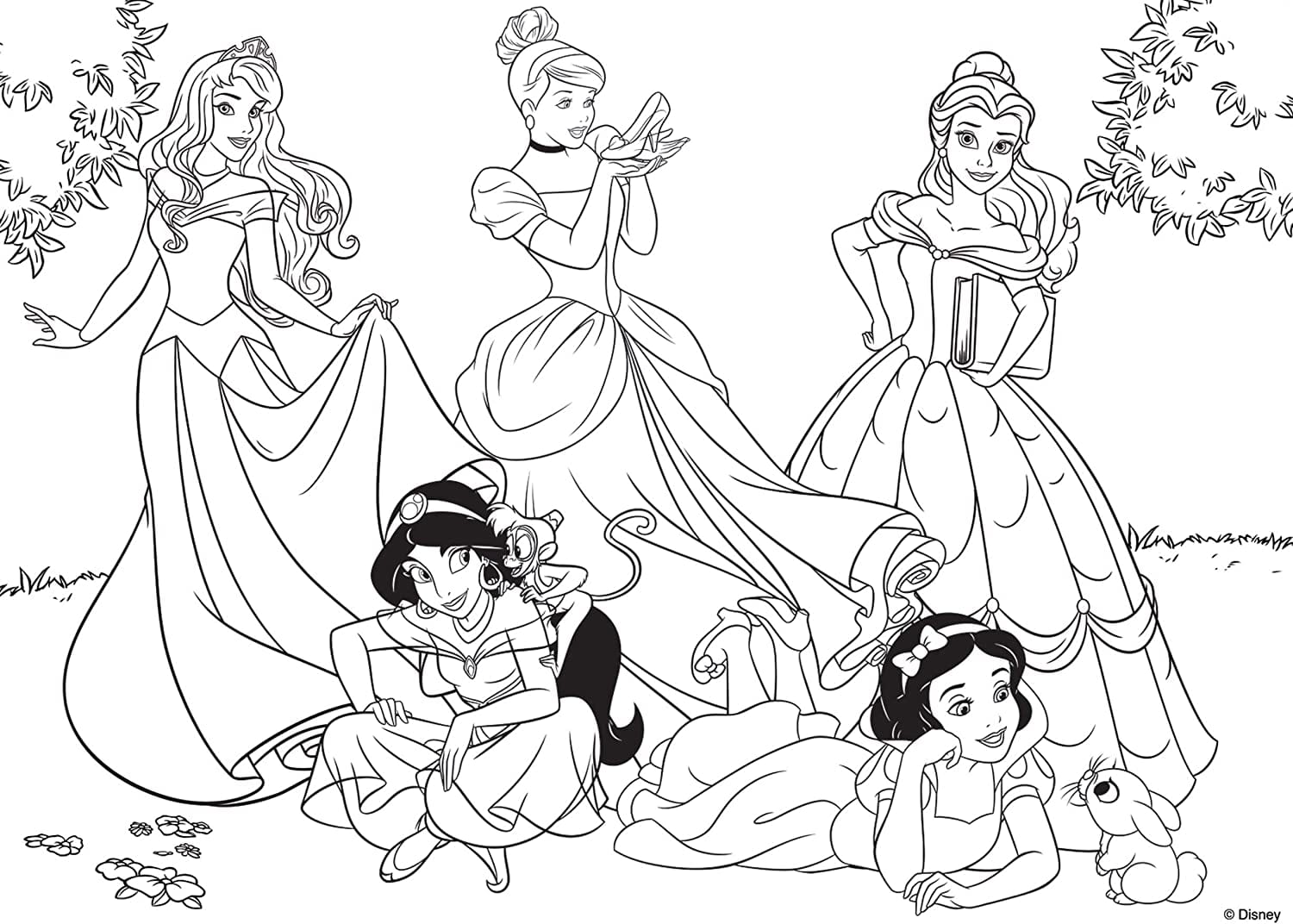 Disney Princess Puzzle in Puzzle da Colorare Principesse