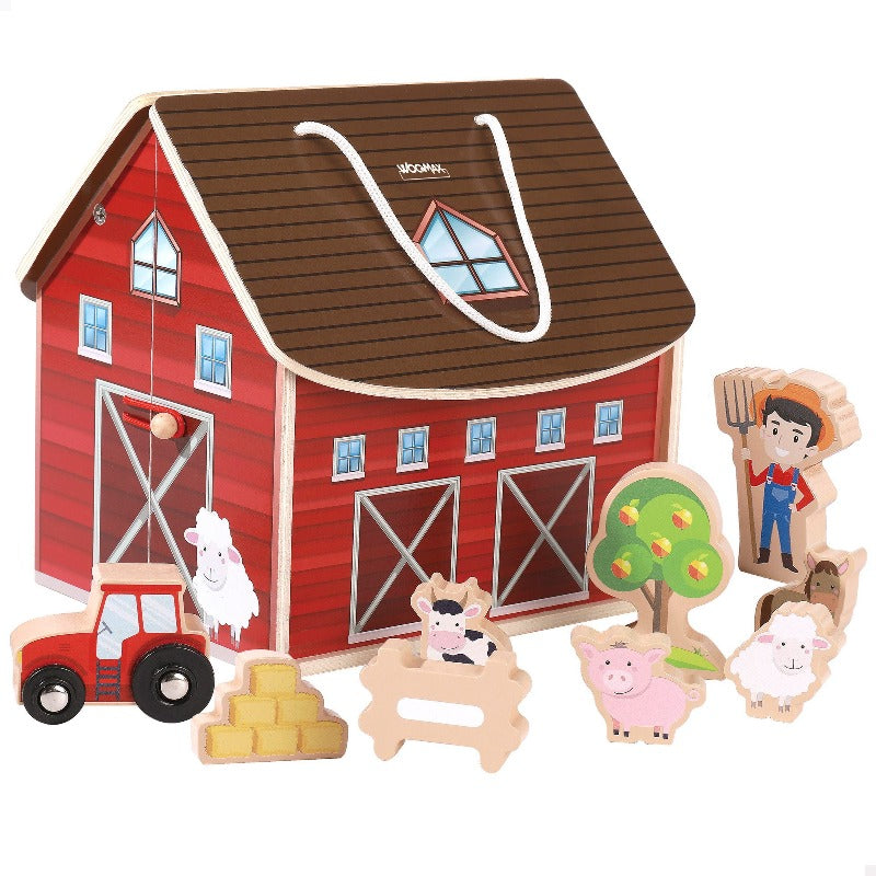 Case delle bambole Fattoria in Legno | Playset Apribile con Accessori