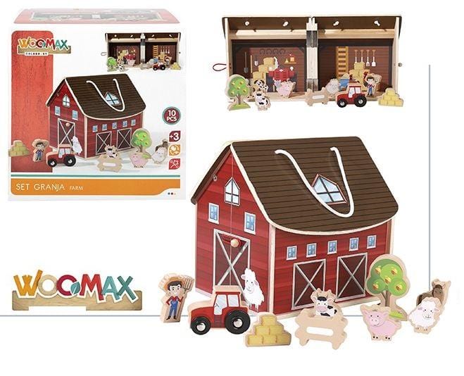 Case delle bambole Fattoria in Legno | Playset Apribile con Accessori