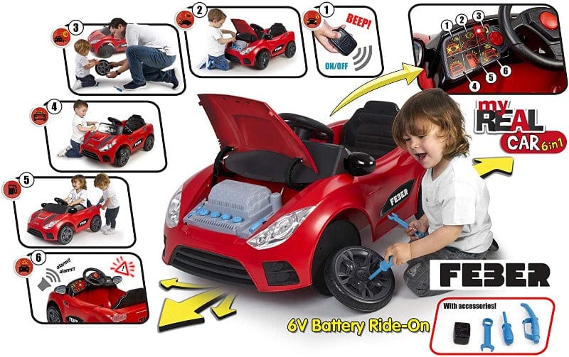 Veicoli elettrici per bambini FEBER My Real Car – Auto elettrica a Batteria interattiva +18Mesi