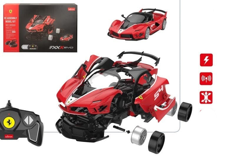 Giocattoli telecomandati Rastar Ferrari Radiocomandata, Set Monta e Gioca FXX K Evo in scala 1:18