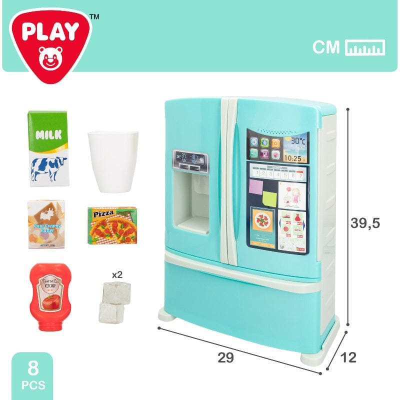 Frigorifero Giocattolo con Luci e Suoni, Doppia Anta, Include Cibo
