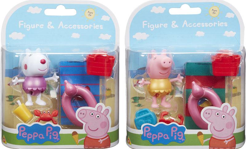 Peppa Pig in Spiaggia - Personaggi Giocattolo con Accessori - The Toys Store