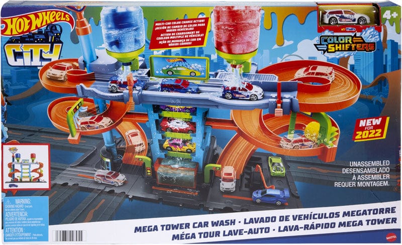 Hot Wheels Hot Wheels City, Mega Torre Autolavaggio Cambia Colore