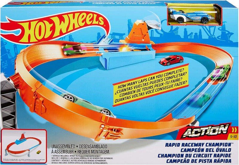 Hot Wheels Hot Wheels Track Builder Playset Pista Sfida di velocità e Curva Estrema con Macchinina - GJM75