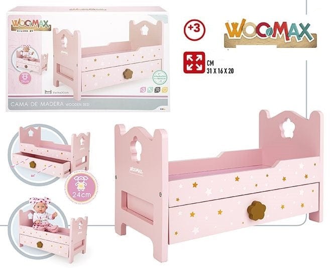 Bambole, playset e giocattoli Letto in Legno per Bambole e Bambolotti