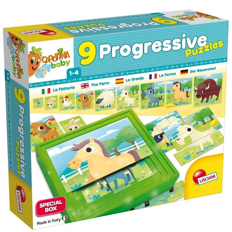 Giocattoli educativi Carotina Baby, 8 Puzzle Progressivi La Fattoria Lisciani 95483 Carotina Baby fattoria | The Toys Store
