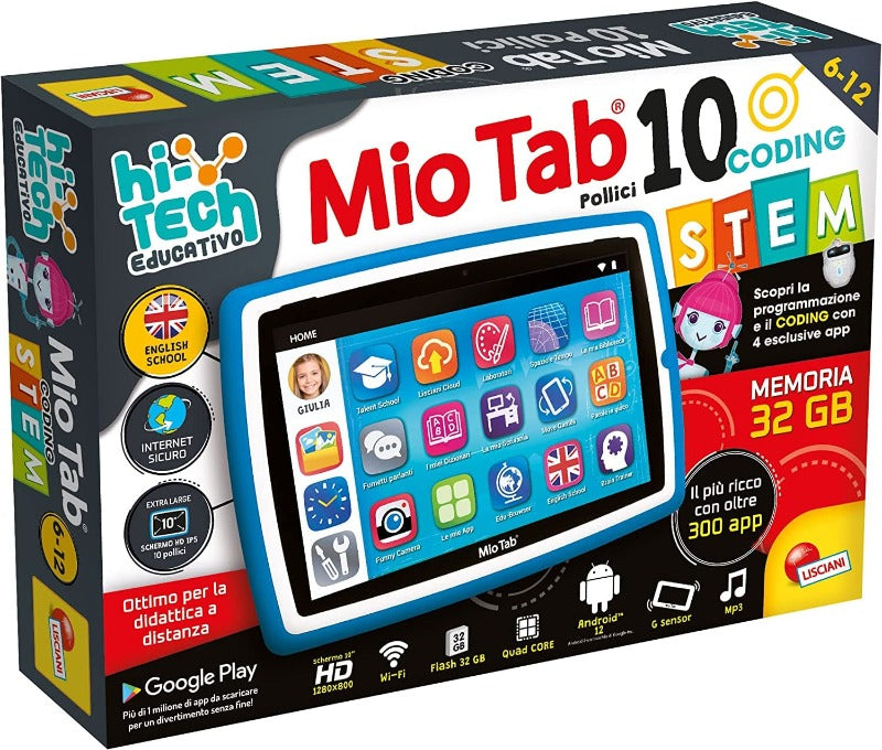 Tablet per Bambini Lisciani-Mio Tab STEM XL 2022, Tablet con Schermo 10 Pollici, 32 GB di Memoria Lisciani-Mio Tab XL 2022, Tablet con Schermo 10 Pollici, 32 GB
