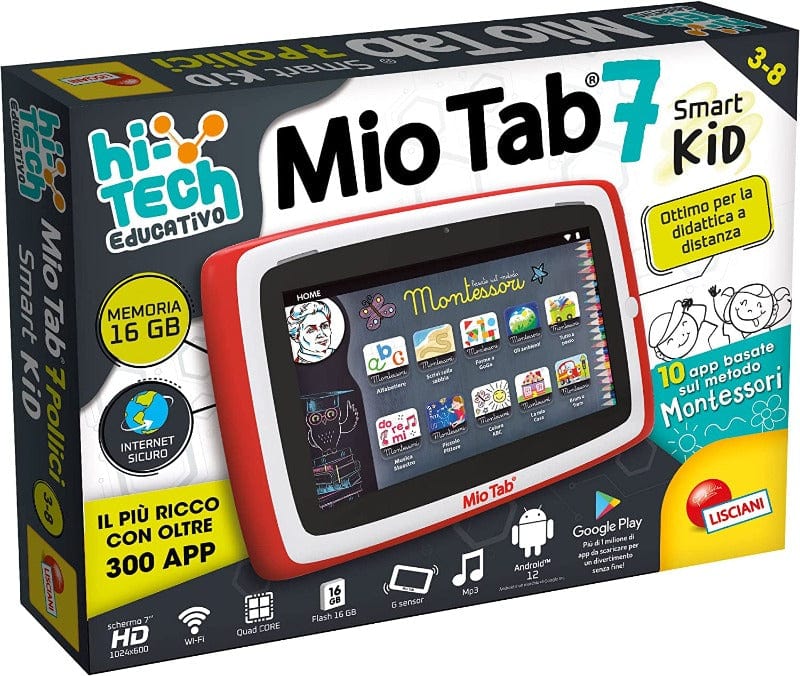 Tablet per Bambini Lisciani-Mio Tab 7 Pollici 2022, Tablet per Bambini 6-12 Anni, Memoria 16 GB Lisciani-Mio Tab XL 2022, Tablet con Schermo 10 Pollici, 32 GB