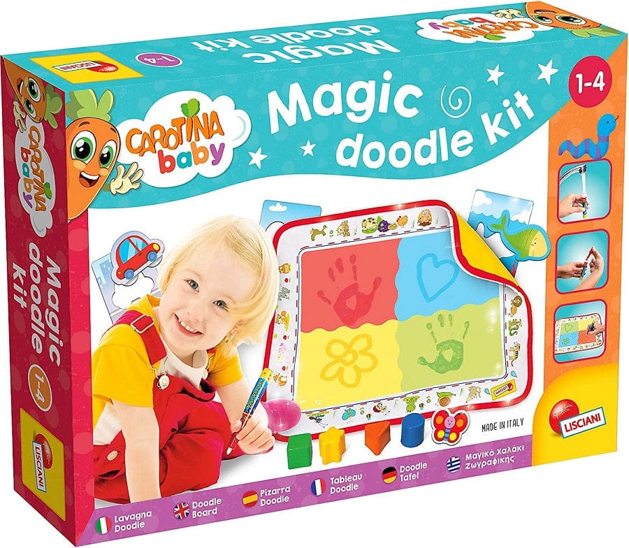 Aqua Doodle Tappetino Magico Ad Acqua - Set Da Disegno Portatile Per Bambini - 44x30 Cm Con 4 Stencil E 2 Penne - 4