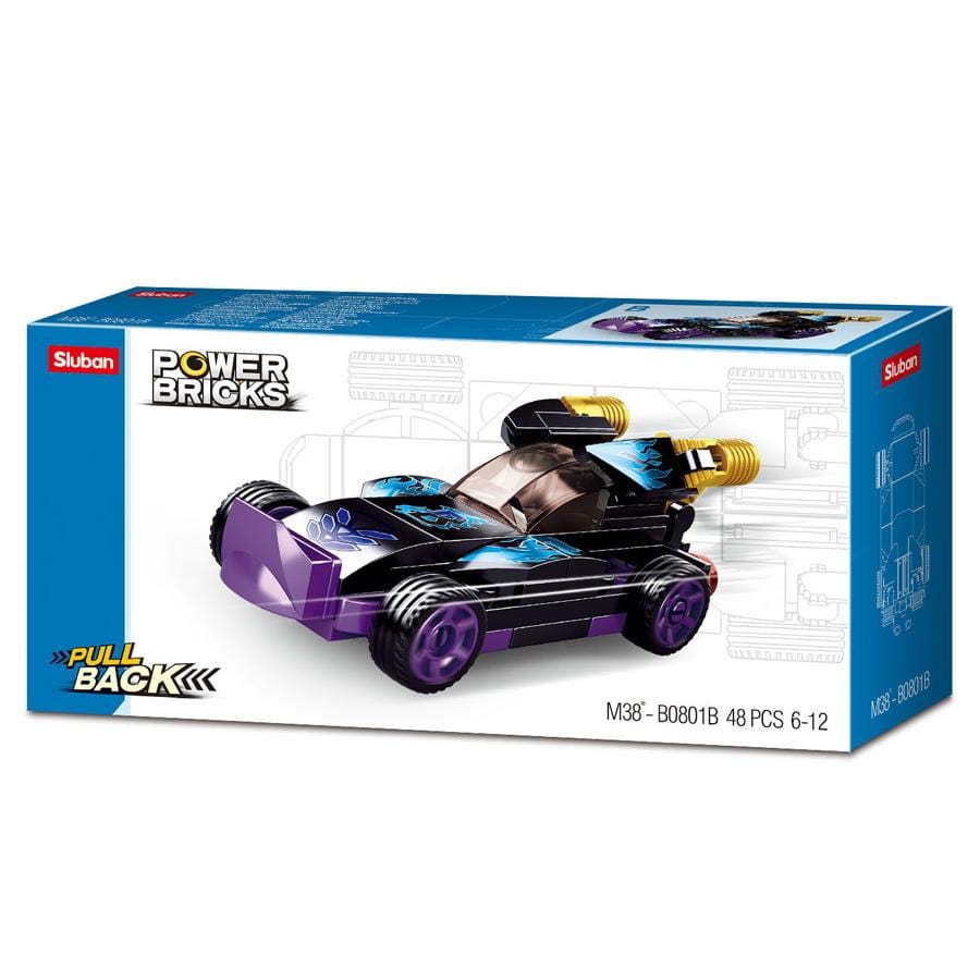 Sluban Costruzioni- Auto da Corsa con Retrocarica - The Toys Store