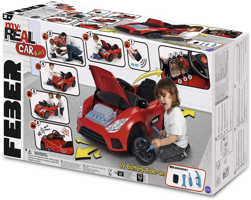 Veicoli elettrici per bambini FEBER My Real Car – Auto elettrica a Batteria interattiva +18Mesi
