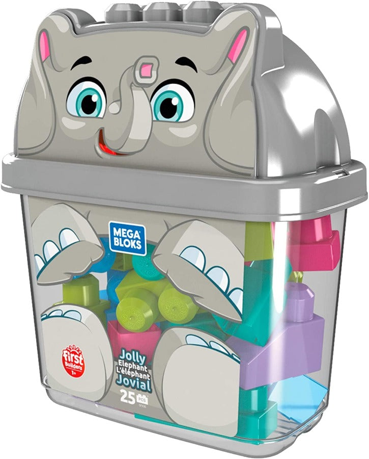 Mega Bloks - Secchiello Costruzioni Elefante da 25 Mattoncini - The Toys Store