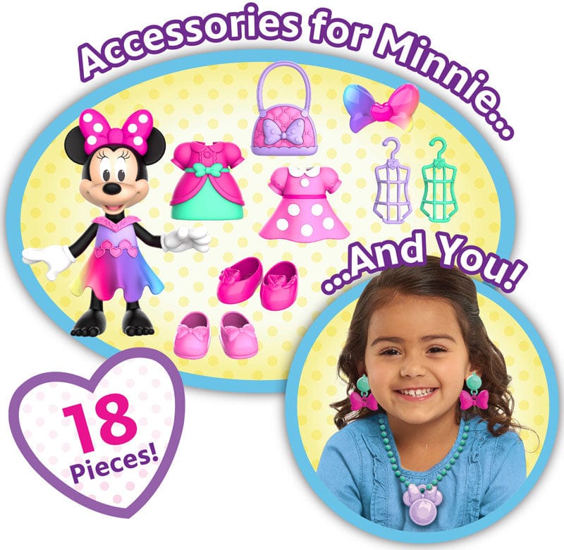 Casa delle Bambole Armadio di Minnie, Playset Disney Topolina con Bambola e Accessori Fashion