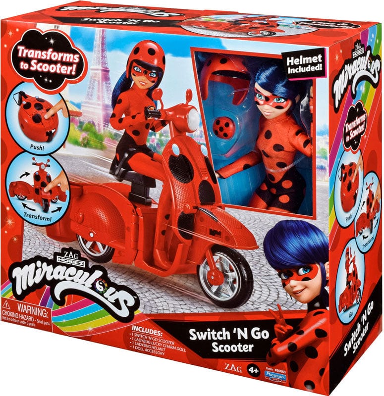 Bambole Miraculous Ladybug Bambola con Scooter Trasformabile
