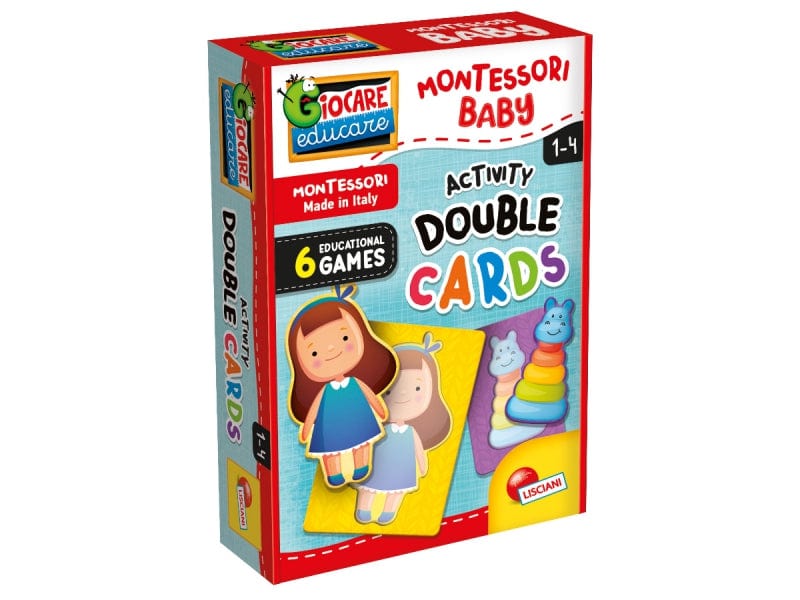 Giocattoli educativi Montessori Baby Activity Double Cards, Gioco Educativo Carte - Età 1-4 Anni