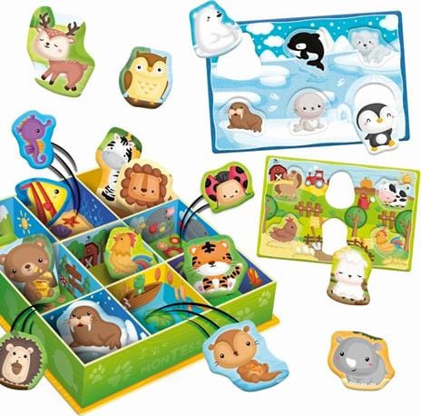 Giocattoli Montessori Baby, Bacheca Happy Animals