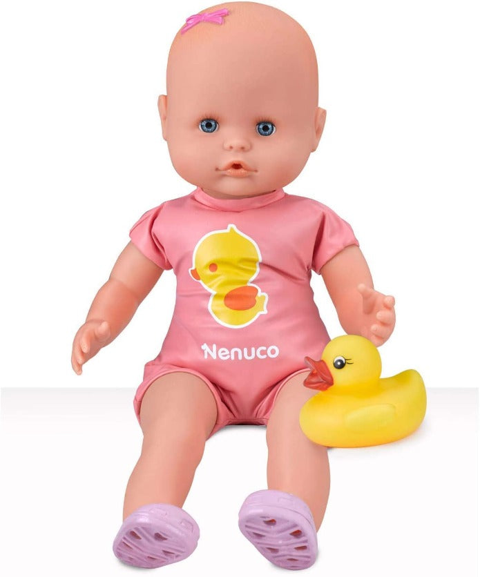 bambolotto Nenuco bagno, con corpo morbido, Bambola bagnetto per bambine +12Mesi Nenuco Biberon Magico - Bambola con Accessori