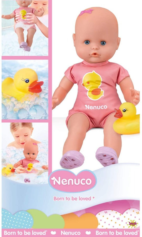 bambolotto Nenuco bagno, con corpo morbido, Bambola bagnetto per bambine +12Mesi Nenuco Biberon Magico - Bambola con Accessori