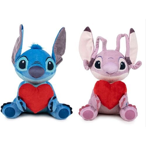 Peluche Stitch blu con cuore 30 centimetri : : Giochi e