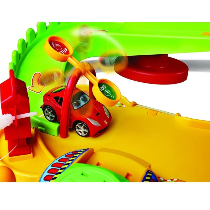Giocattoli Infanzia Bburago Junior, Pista con Veicolo Ferrari Test Track, +18 Mesi