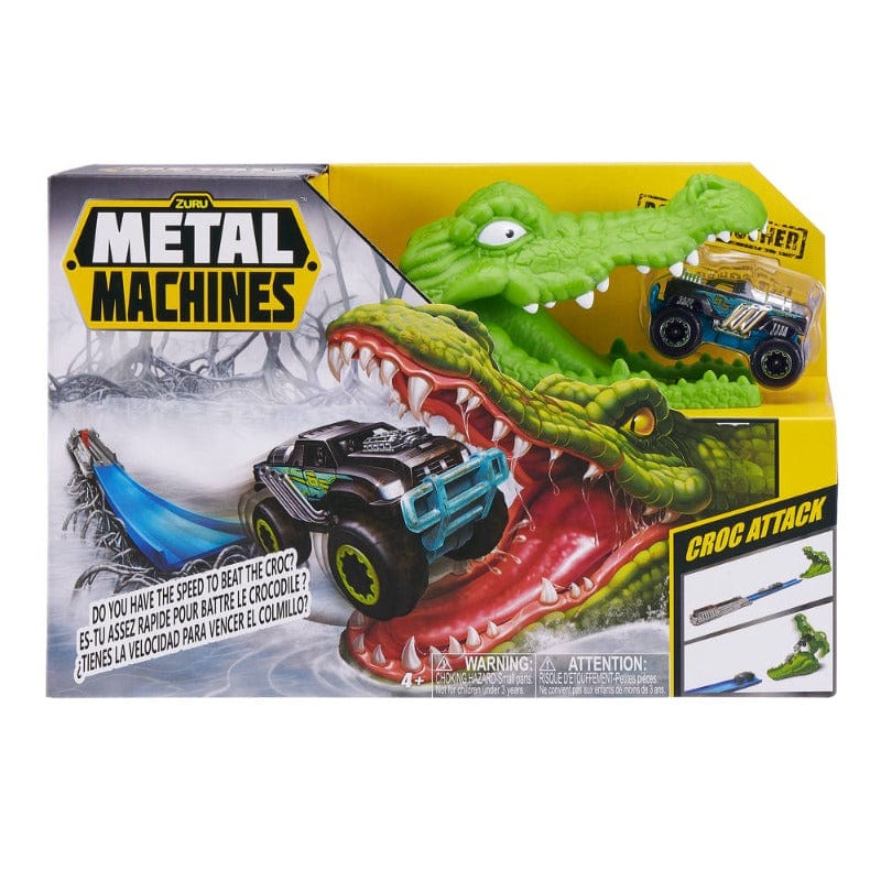 Set auto da corsa giocattolo Pista Macchinine Attacco del Coccodrillo, Playset con Monster Truck  in Metallo