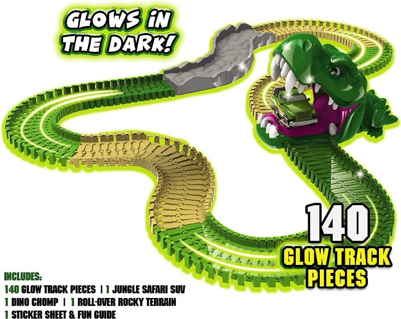 pista Magic Tracks, Pista dei Dinosauri, Circuito Flessibile con Macchinina Elettrica