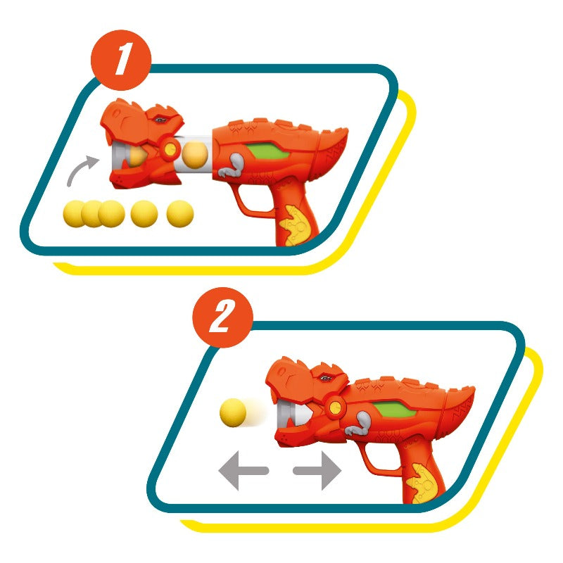 fucile Set 2 Pistole Spara Palline in schiuma a tema Dinosauri