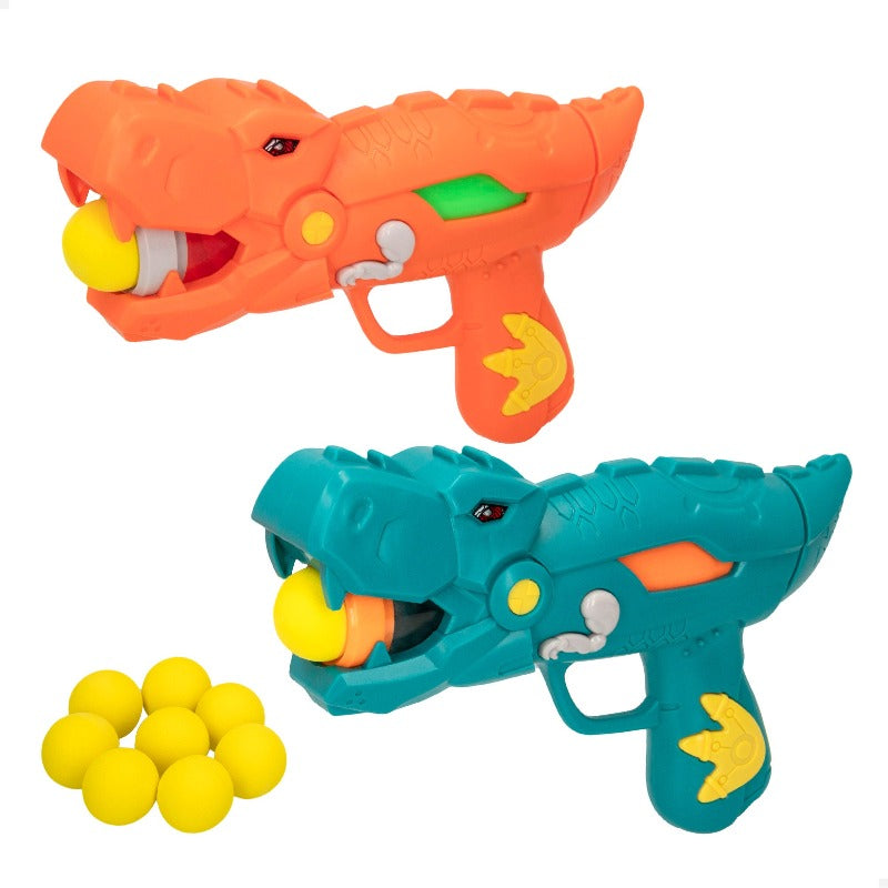 fucile Set 2 Pistole Spara Palline in schiuma a tema Dinosauri