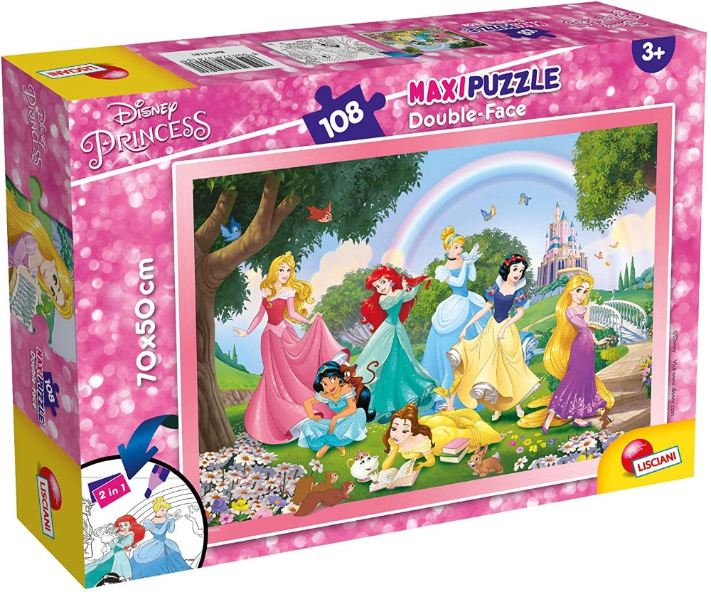 Disney Princess Maxi Puzzle Colorabile 2in1 - 108 Pezzi - The Toys Store