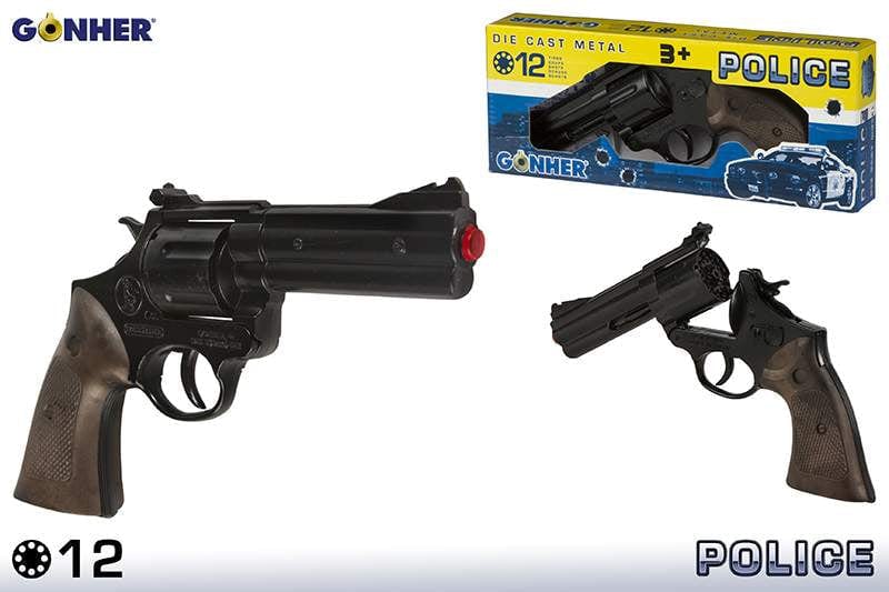 Pistola Revolver in Metallo Giocattolo 12 Colpi