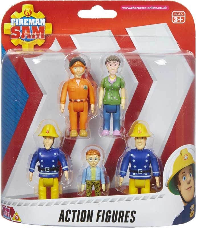 Action Figures Sam Il Pompiere set 5 Personaggi Articolati