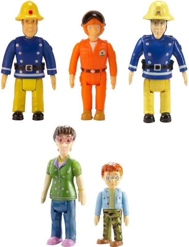 Action Figures Sam Il Pompiere set 5 Personaggi Articolati