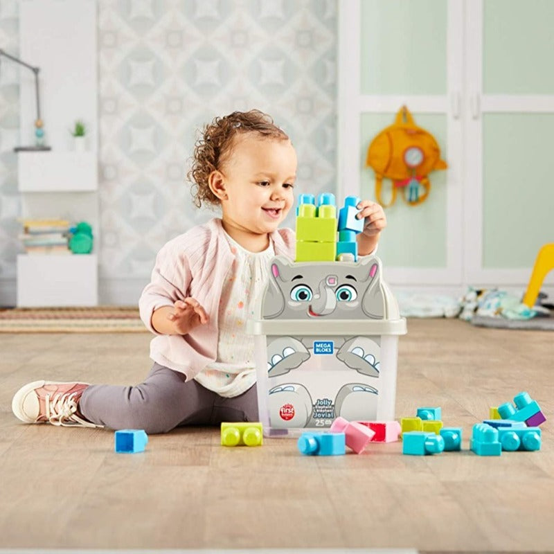 Mega Bloks - Secchiello Costruzioni Elefante da 25 Mattoncini - The Toys Store