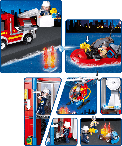 Set Costruzioni Pompieri - Stazione dei Vigili del Fuoco Sluban Costruzioni Camion dei Pompieri | The Toys Store