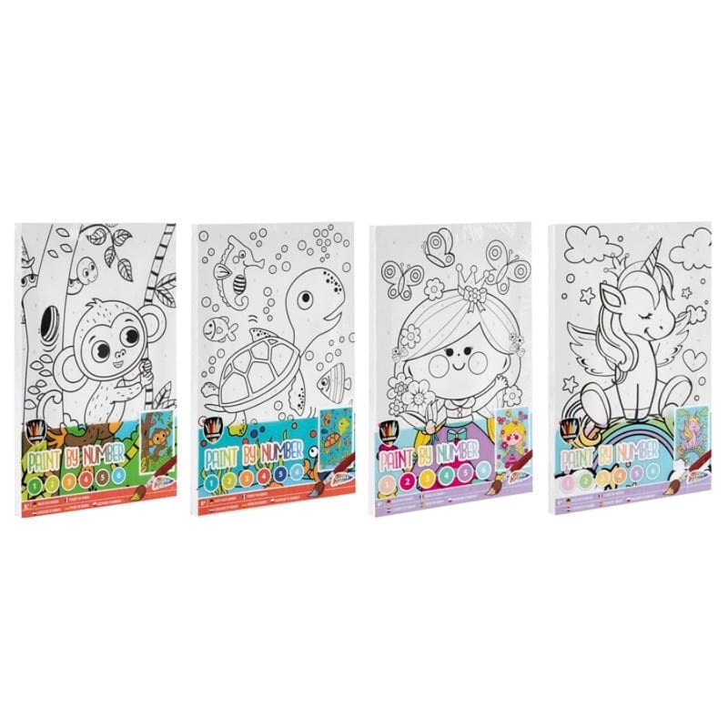 Colora e Decora Set disegno su Tela con Numeri, Gioco Artistico per Bambini +4 Anni