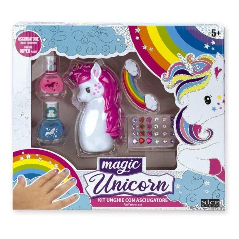 Trousse Unghie Unicorno, Set Smalti con Stickers e Asciugatore