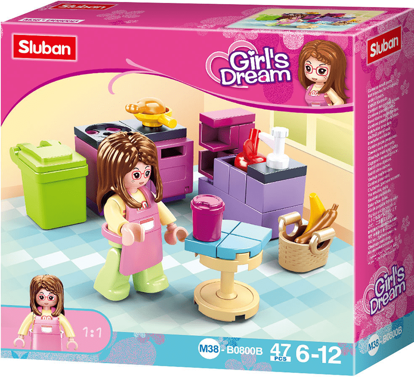 Sluban Costruzioni per Bambine | Set Mattoncini Cucina 47 pz - The Toys Store