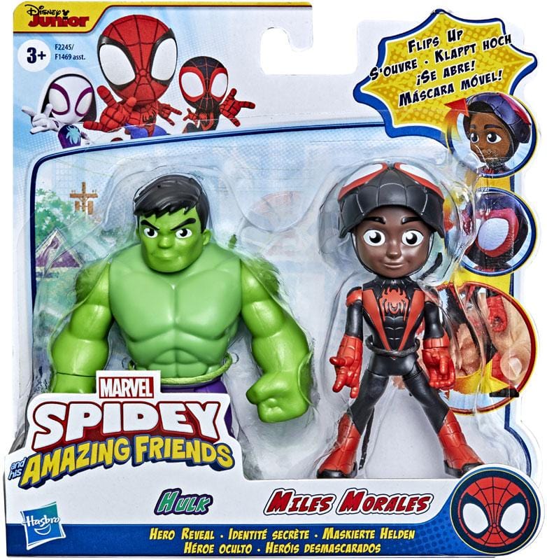 Action figure Miles Morales e Hulk | Spidey e i suoi Fantastici Amici