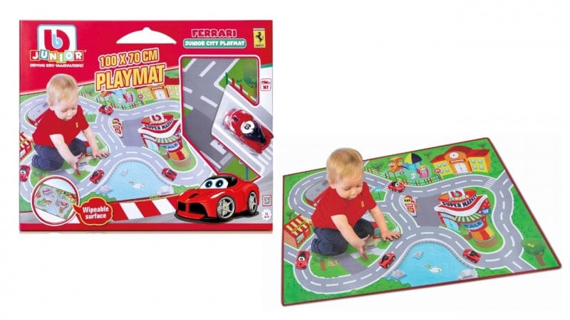 Giocattoli Infanzia Bburago Junior, Tappeto Stradale con Automobile Ferrari +12 Mesi