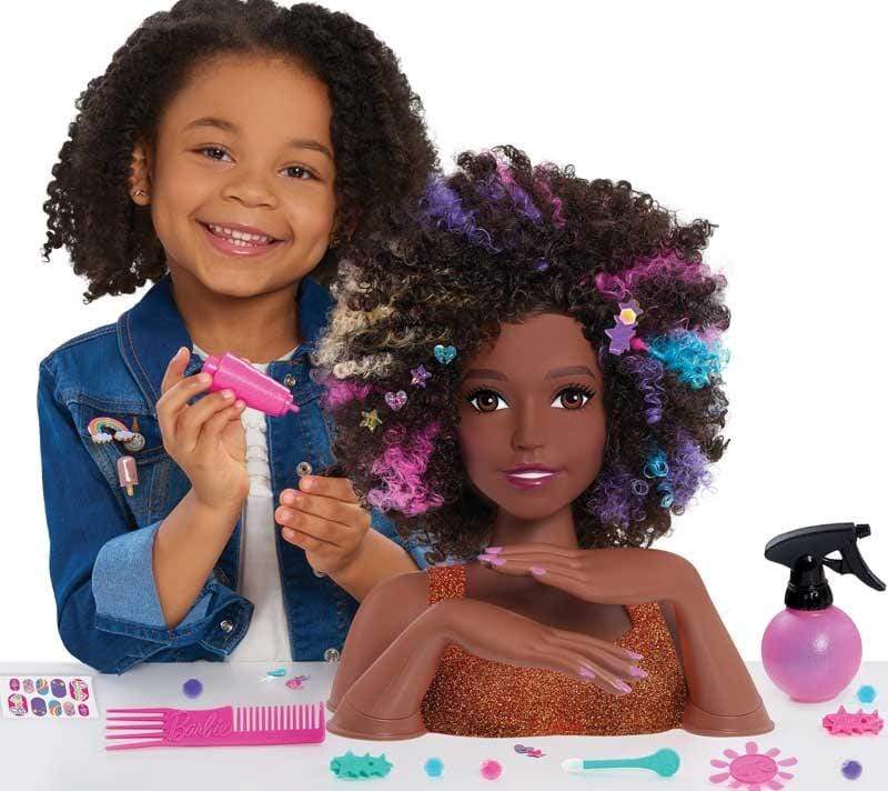 Set da Gioco per Trucco per Bambini, 17 Pezzi Testa di Bambola per Parrucchiere Giocattolo per Trucco, Kit di Giocattoli per Testa di Bambola per Trucco e Acconciatura, per (B