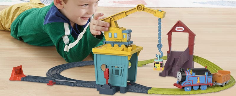 Pista Trenino Thomas pista Trackmaster Motorizzata, Carica e Scarica Sandy