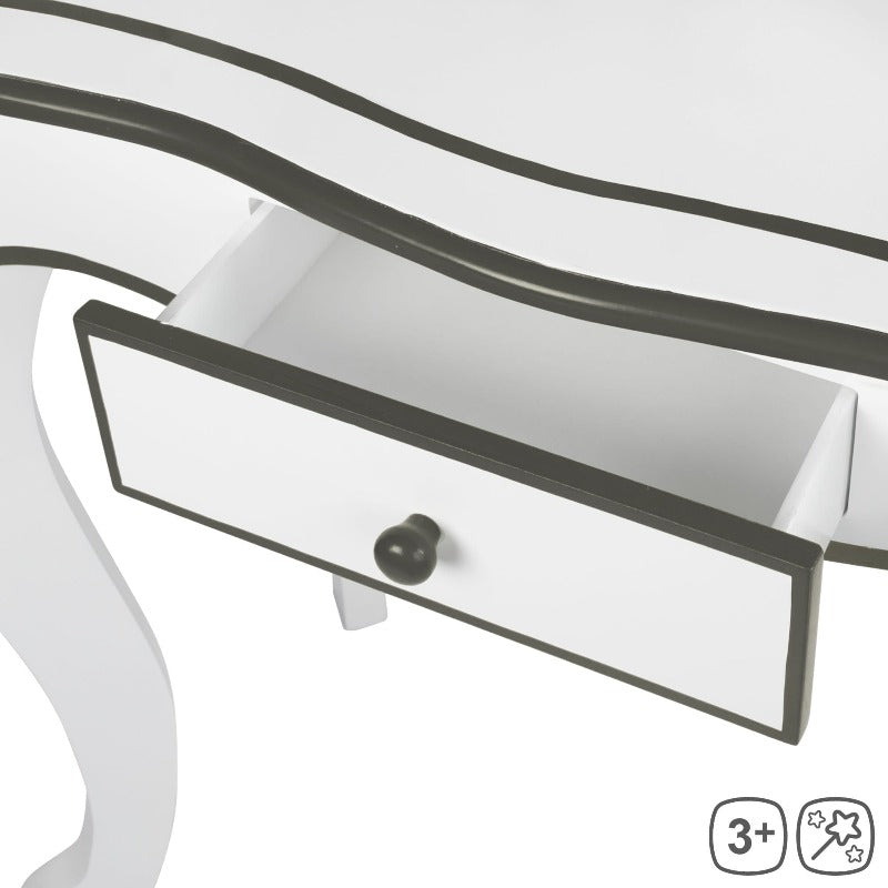 Specchiera con Sgabello in Legno - The Toys Store