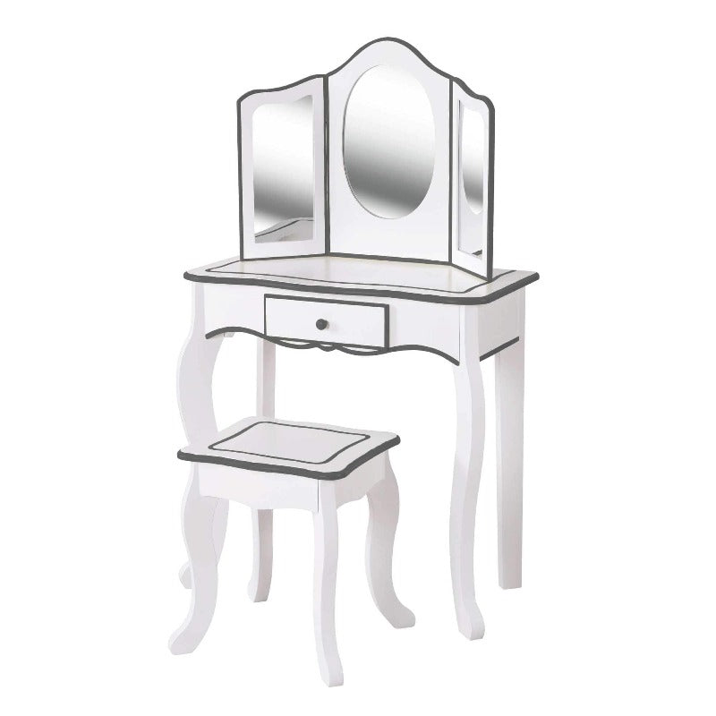 Specchiera con Sgabello in Legno - The Toys Store