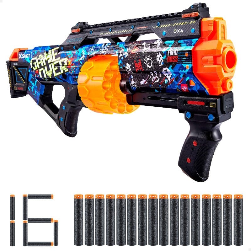 fucile giocattolo X-Shot Skins Last Stand, Blaster Serigrafati con dardi in schiuma