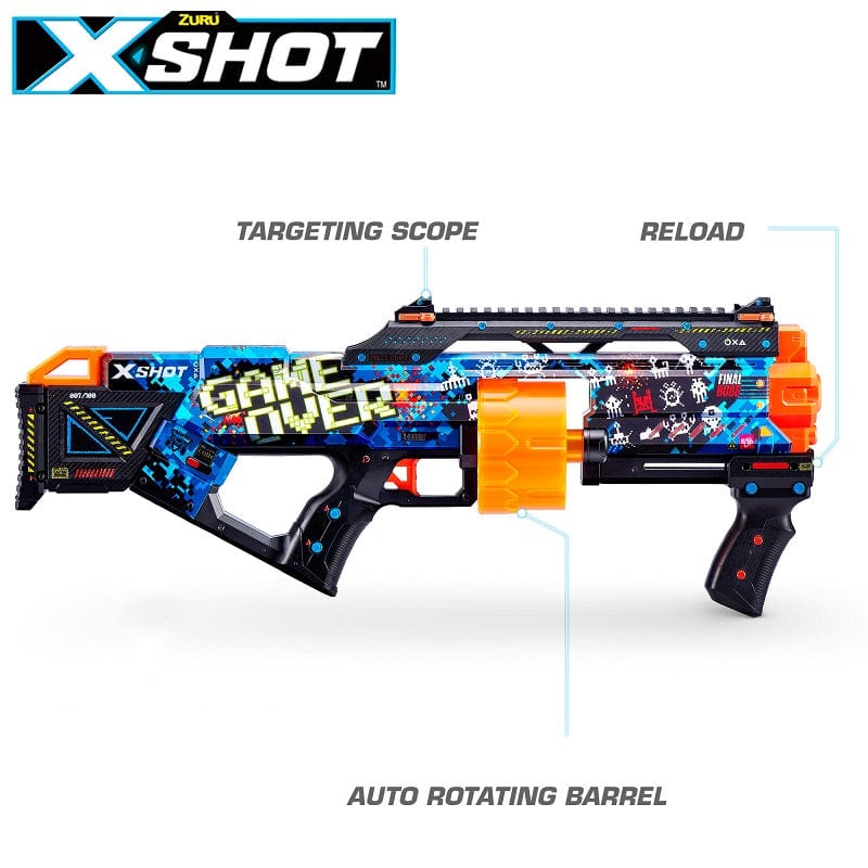 fucile giocattolo X-Shot Skins Last Stand, Blaster Serigrafati con dardi in schiuma