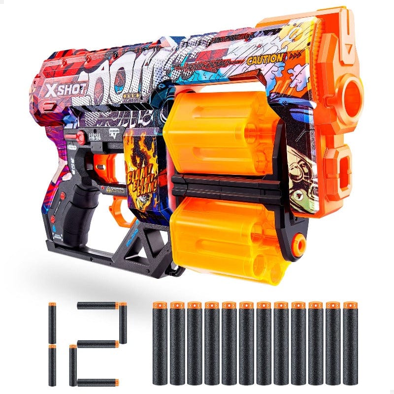 fucile giocattolo X-Shot Skins, Blaster Serigrafati con dardi in schiuma